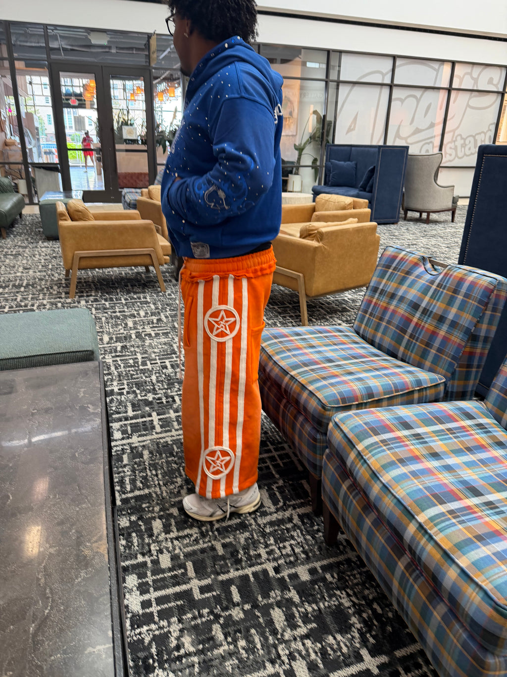 POWDER ORANGE “RUNNING MAN” LOUNGE SHORTS