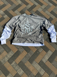 “TRACKSTAR” Double layered Tee (Wolf Grey)