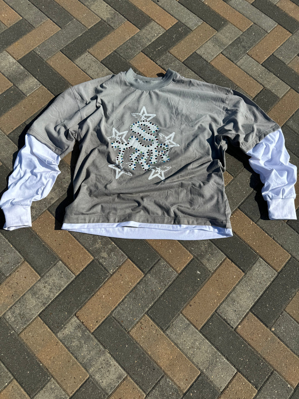 “TRACKSTAR” Double layered Tee (Wolf Grey)