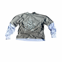 “TRACKSTAR” Double layered Tee (Wolf Grey)
